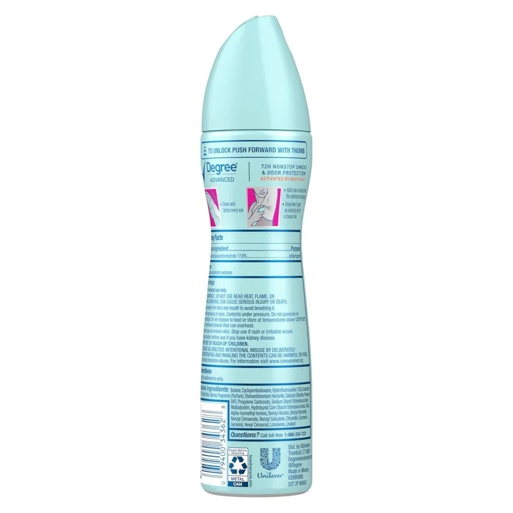 Degree Advanced Sheer Powder Dry Spray 72H Antiperspirant Deodorant Lot of 3